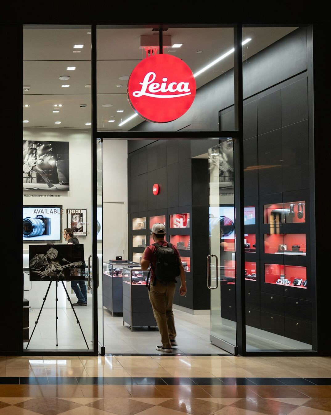 retail store interior with cameras